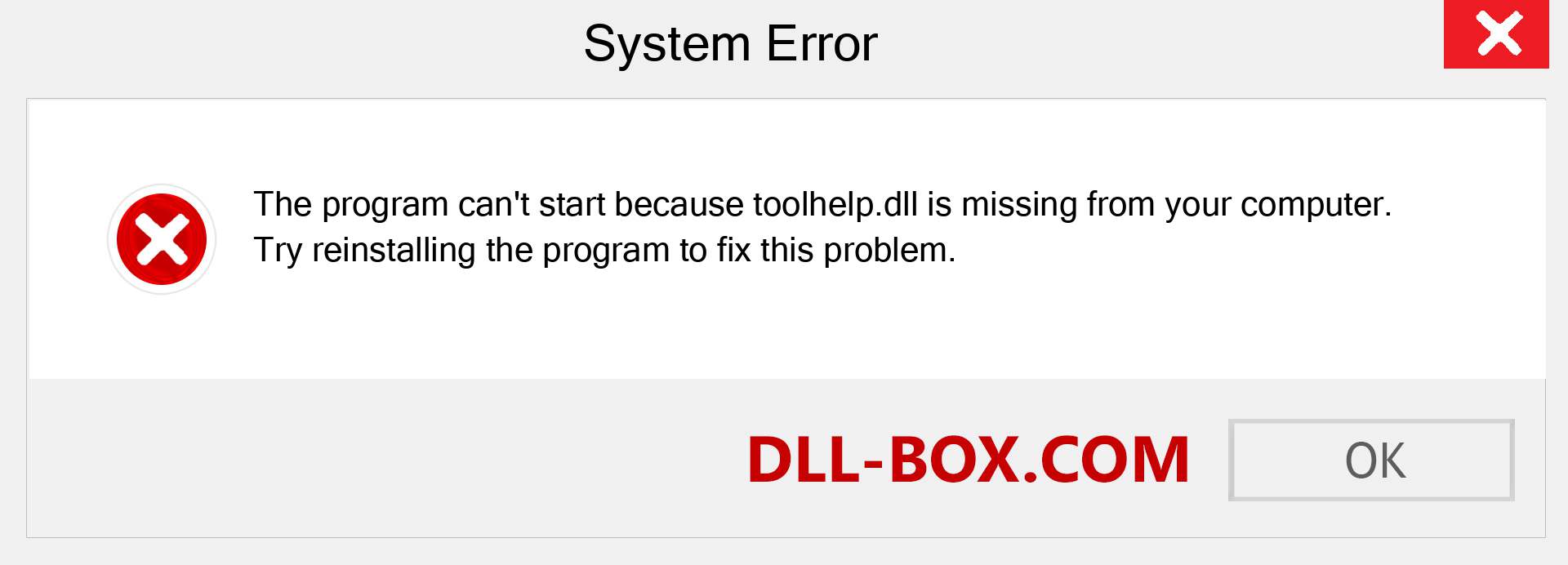  toolhelp.dll file is missing?. Download for Windows 7, 8, 10 - Fix  toolhelp dll Missing Error on Windows, photos, images